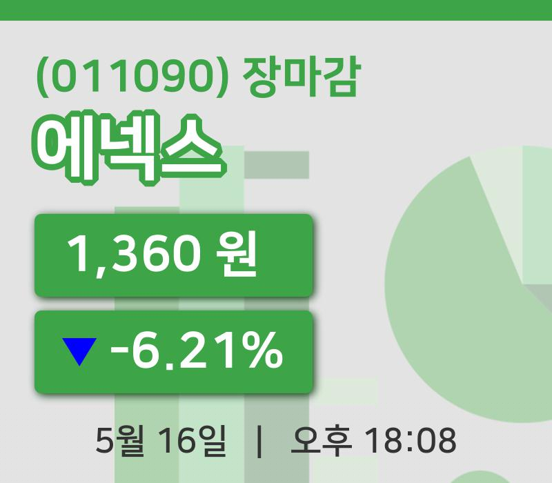 국내증시마감에넥스 16일 1,360원 장마감