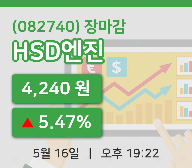 주식마감HSD엔진 16일 4,240원 장 마쳐그래프종합정리