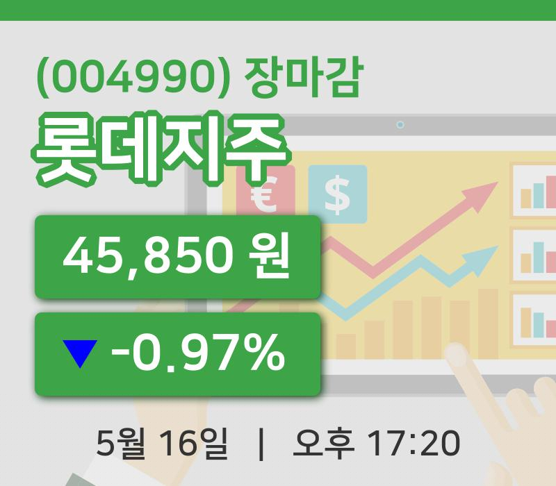 국내주식마감롯데지주 16일 45,850원 장종료