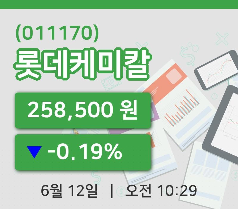 [롯데케미칼주가] 12일 이시각 현재  258,500원