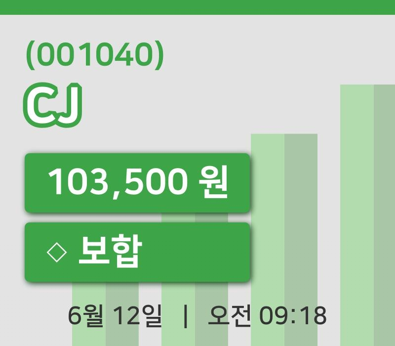 [CJ주가] 12일 9시 18분 현재 103,500원
