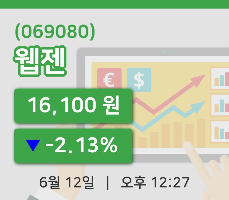 [웹젠주가] 12시 27분 현재 16,100원