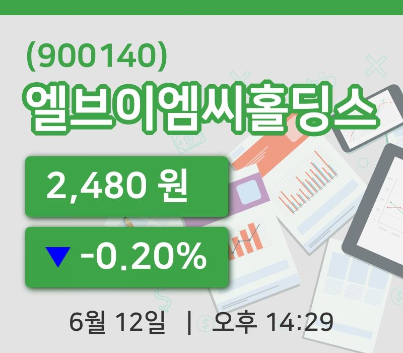 [엘브이엠씨홀딩스주가] 12일 14시 29분 현재 2,480원