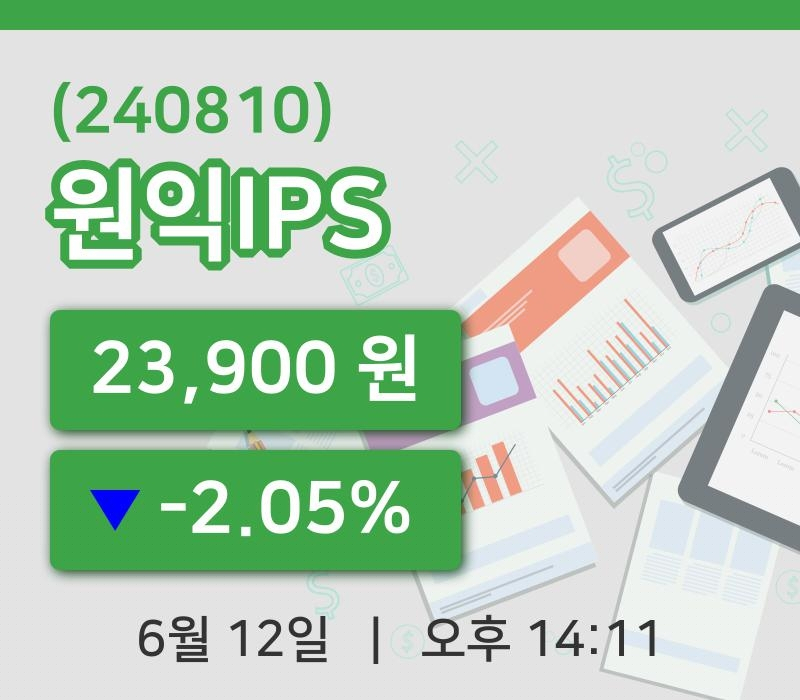 [원익IPS주가] 14시 11분 현재 23,900원