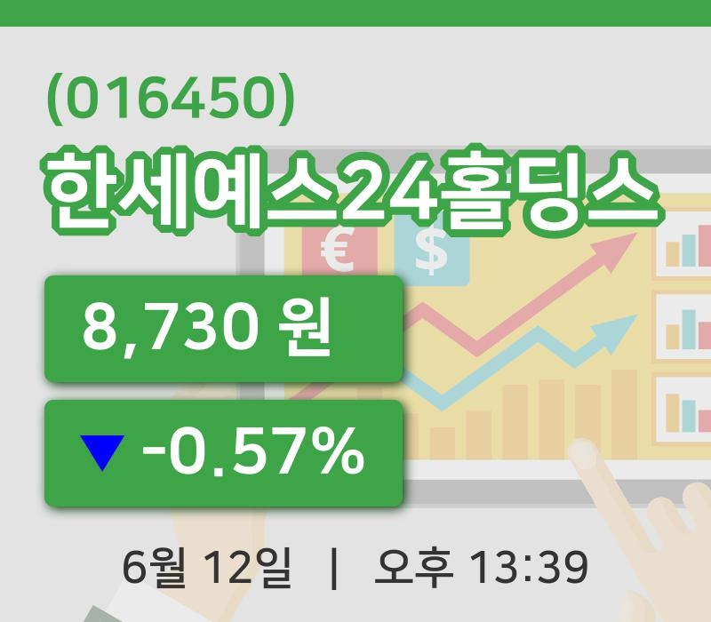 [한세예스24홀딩스주가] 12일 13시 39분 현재 8,730원