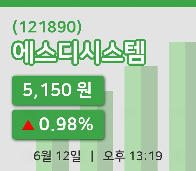 [에스디시스템주가] 13시 19분 현재 5,150원