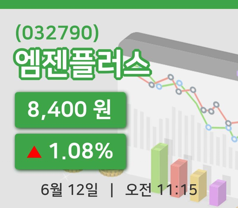 [엠젠플러스주가] 12일 11시 15분 현재 8,400원