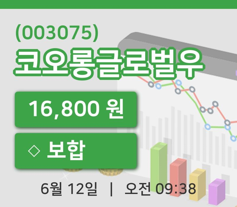[코오롱글로벌우주가] 9시 38분 현재 16,800원