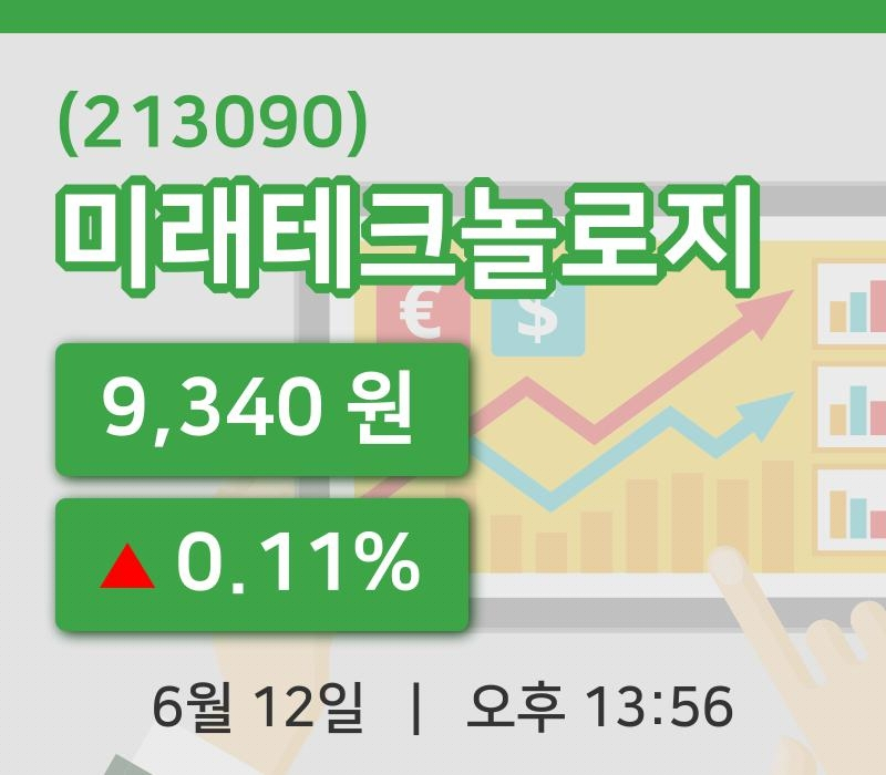 [미래테크놀로지주가] 13시 56분 현재 9,340원