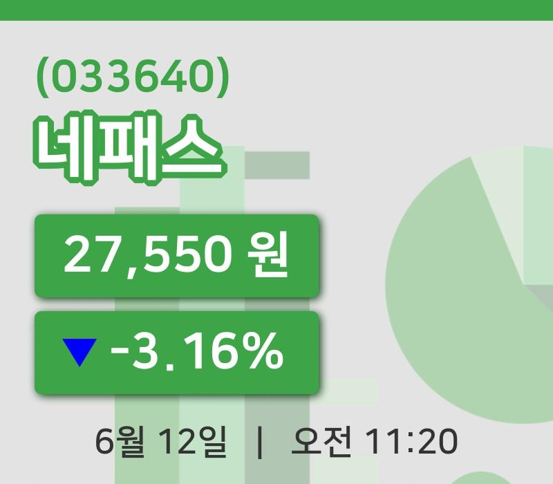 [네패스주가] 11시 20분 현재 27,550원