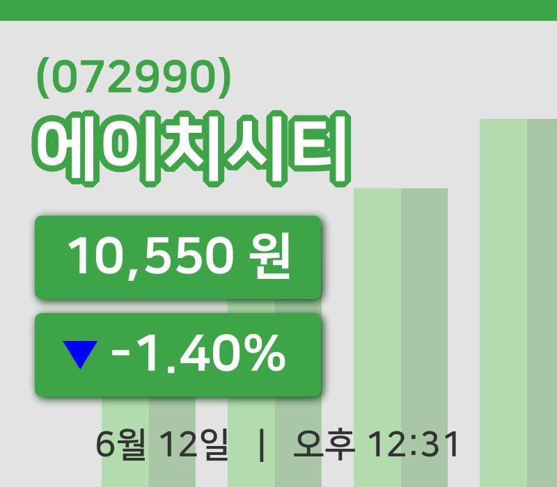 [에이치시티주가] 12일 12시 31분 현재 10,550원
