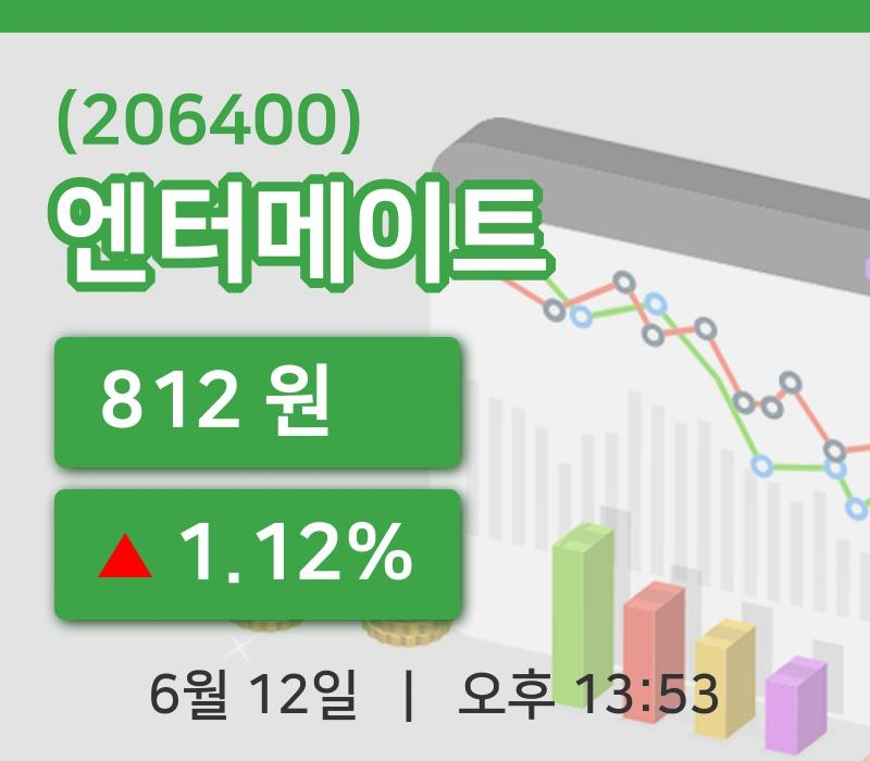 [엔터메이트주가] 13시 53분 현재 812원