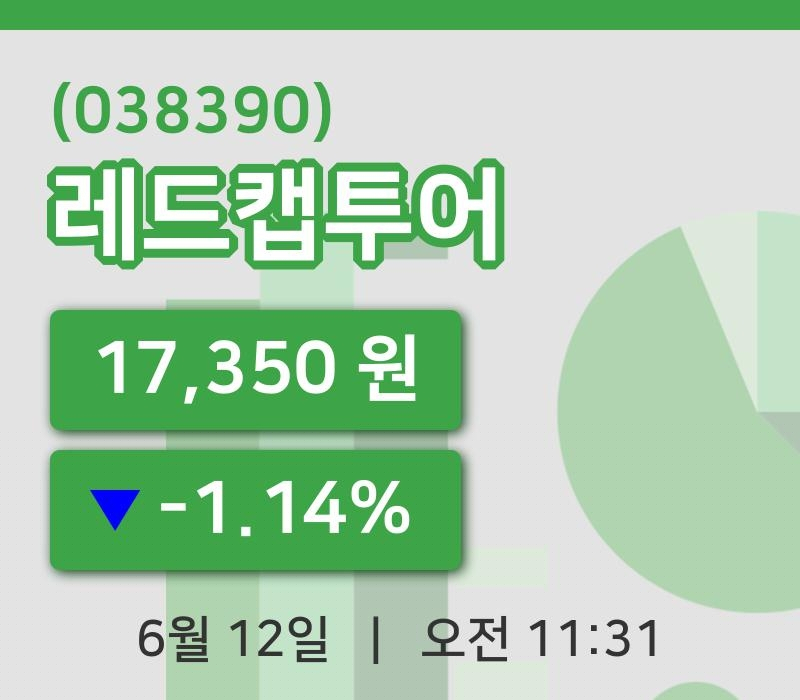 [레드캡투어주가] 12일 이시각 현재  17,350원