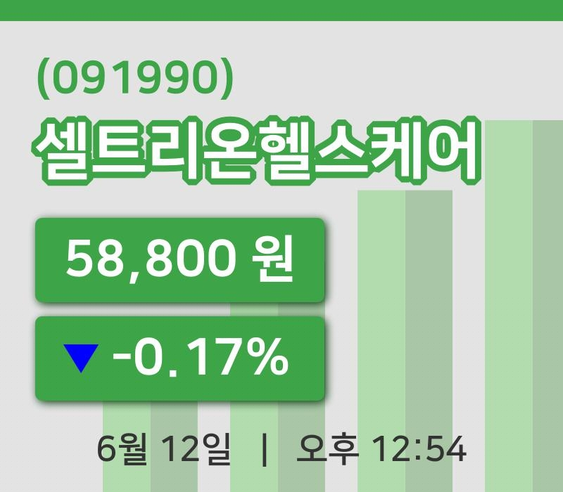 [셀트리온헬스케어주가] 12일 12시 54분 현재 58,800원
