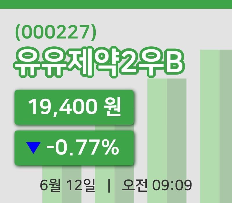 [유유제약2우B주가] 12일 9시 09분 현재 19,400원