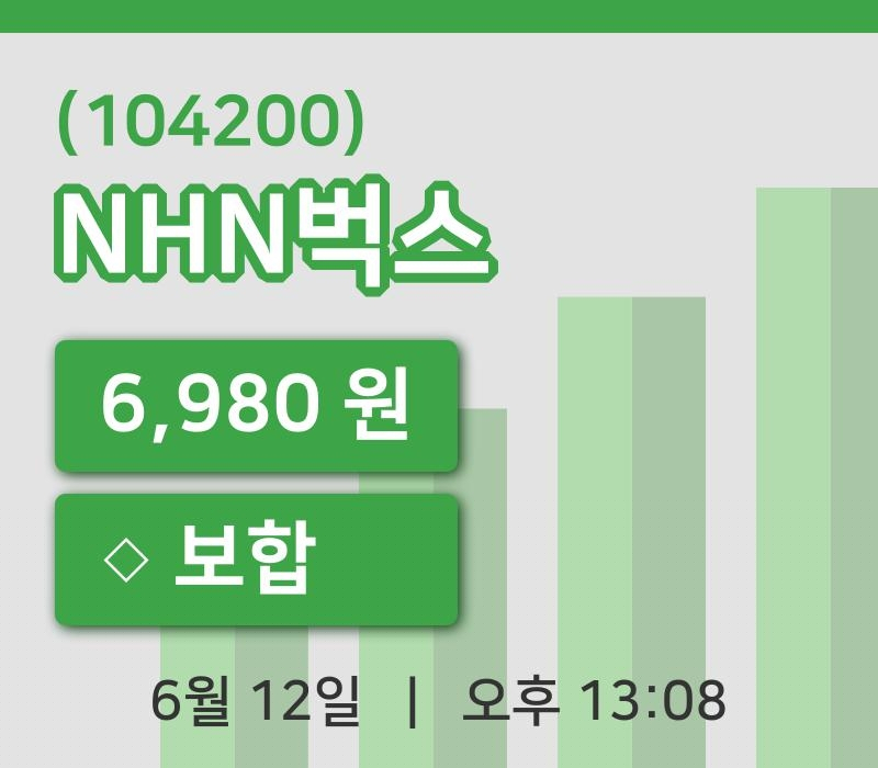 [NHN벅스주가] 12일 이시각 현재  6,980원
