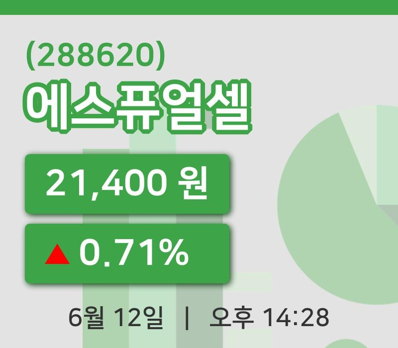 [에스퓨얼셀주가] 12일 이시각 현재  21,400원
