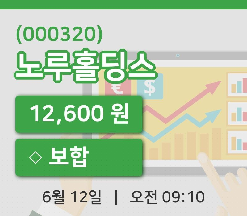 [노루홀딩스주가] 9시 10분 현재 12,600원