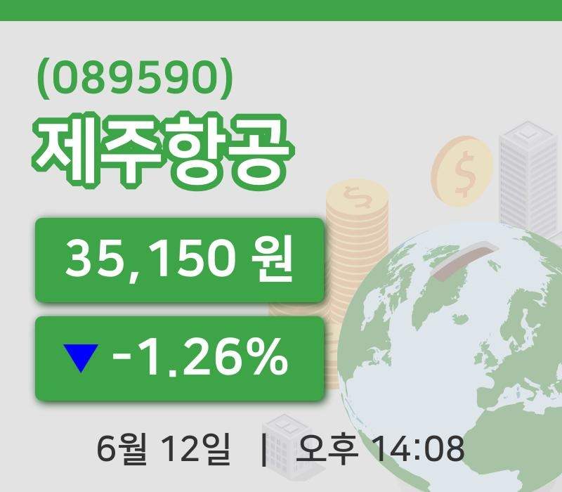 [제주항공주가] 14시 08분 현재 35,150원
