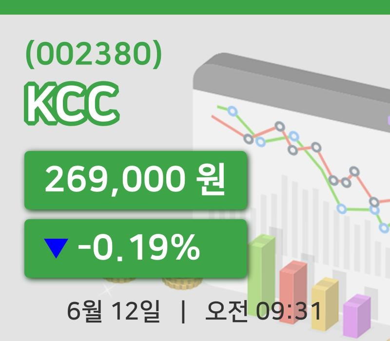 [KCC주가] 12일 이시각 현재  269,000원