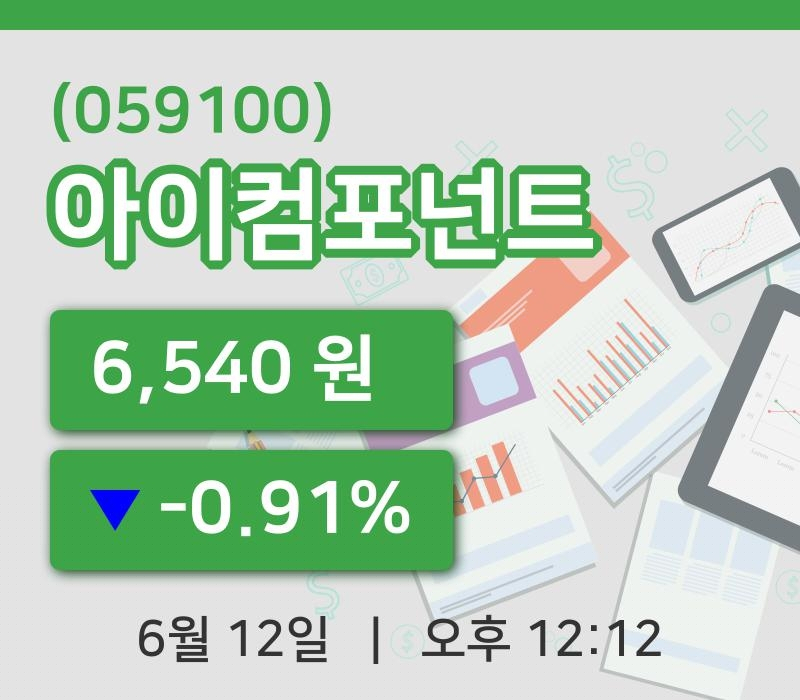 [아이컴포넌트주가] 12일 이시각 현재  6,540원