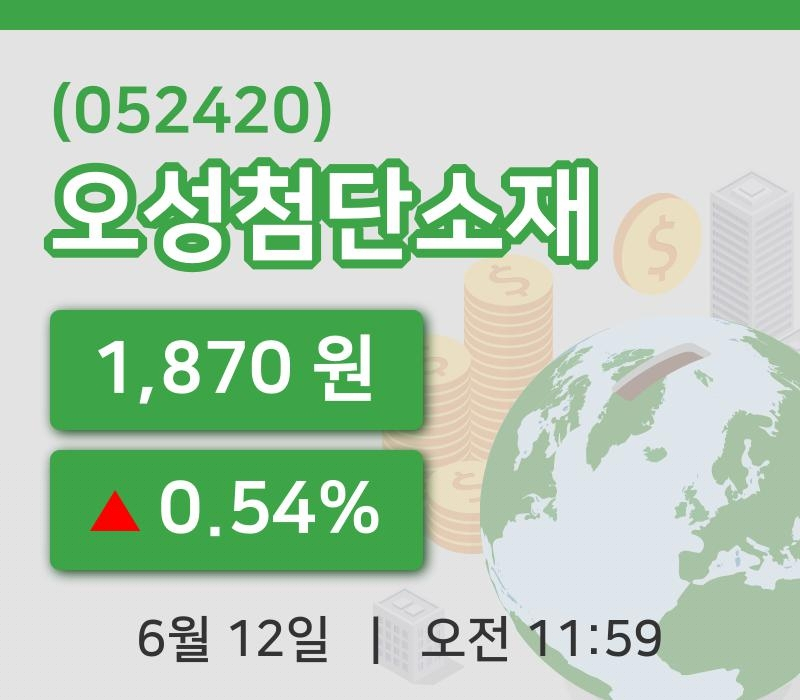 [오성첨단소재주가] 12일 11시 59분 현재 1,870원