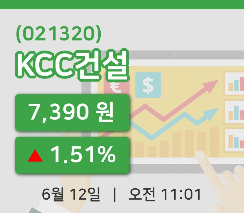 [KCC건설주가] 12일 11시 01분 현재 7,390원