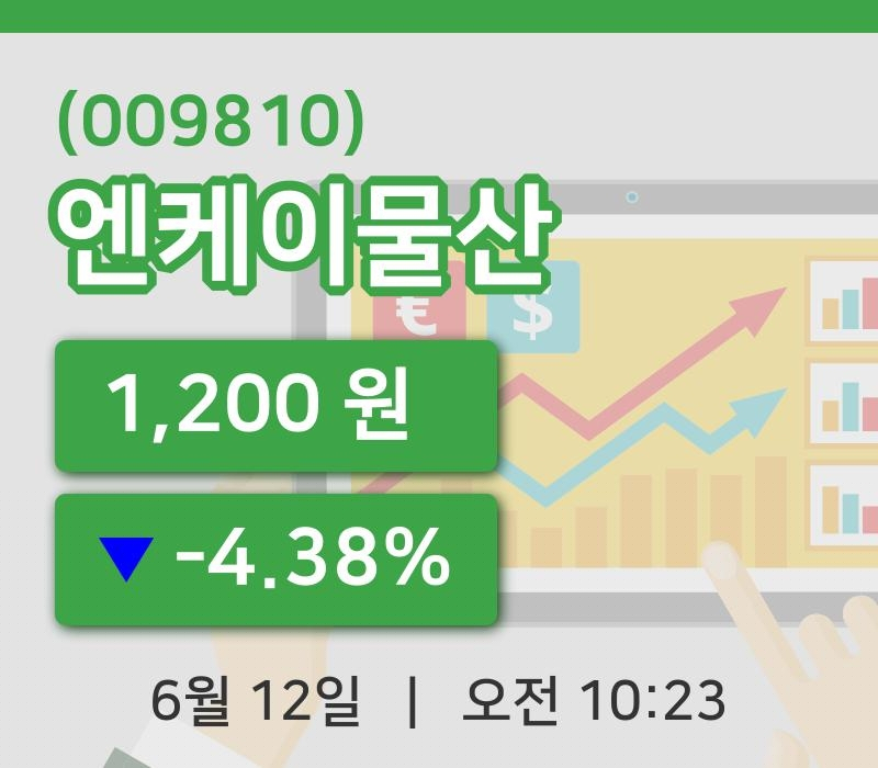 [엔케이물산주가] 12일 이시각 현재  1,200원