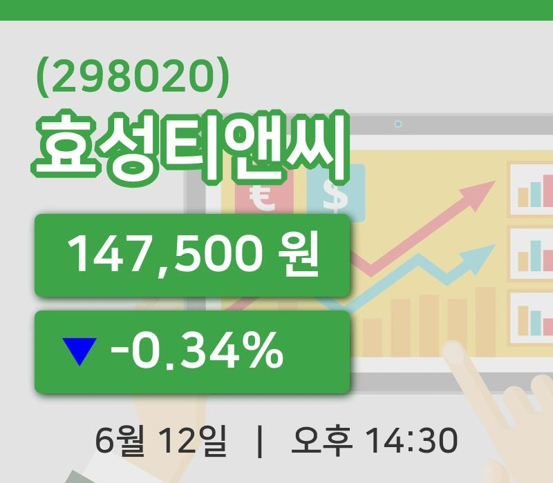 [효성티앤씨주가] 12일 이시각 현재  147,500원