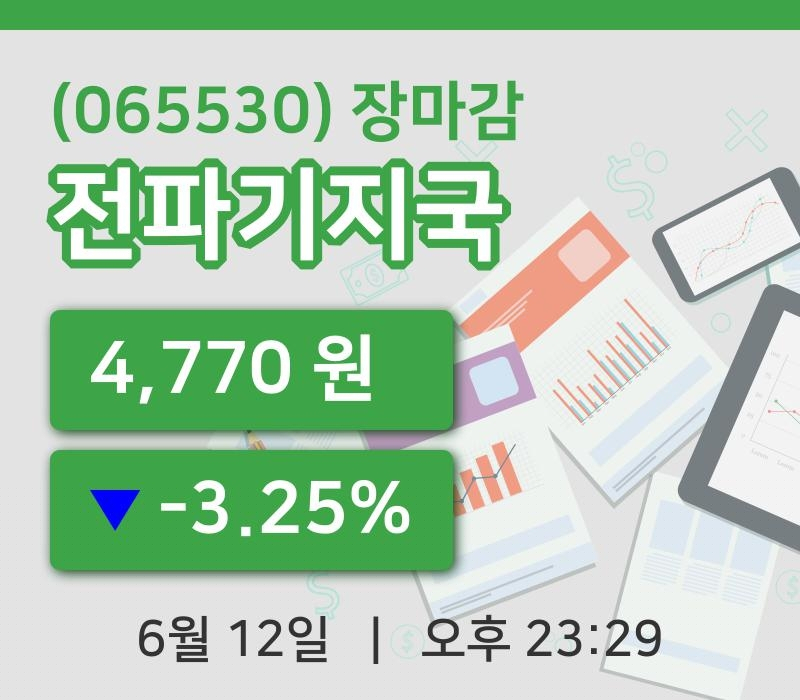 국내주식마감전파기지국 12일 4,770원 마감그래프종합통계