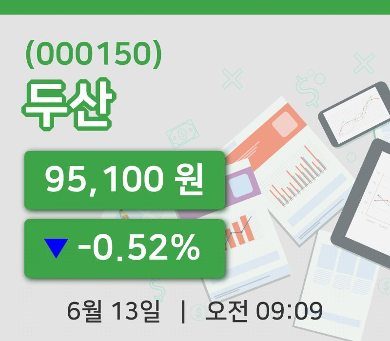 [두산주가] 13일 9시 09분 현재 95,100원