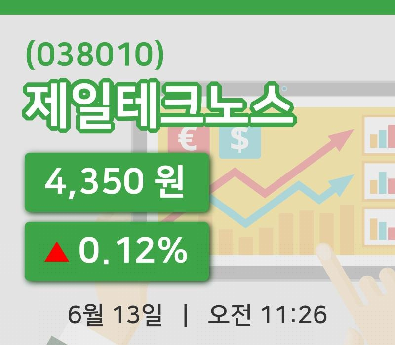 [제일테크노스주가] 11시 26분 현재 4,350원