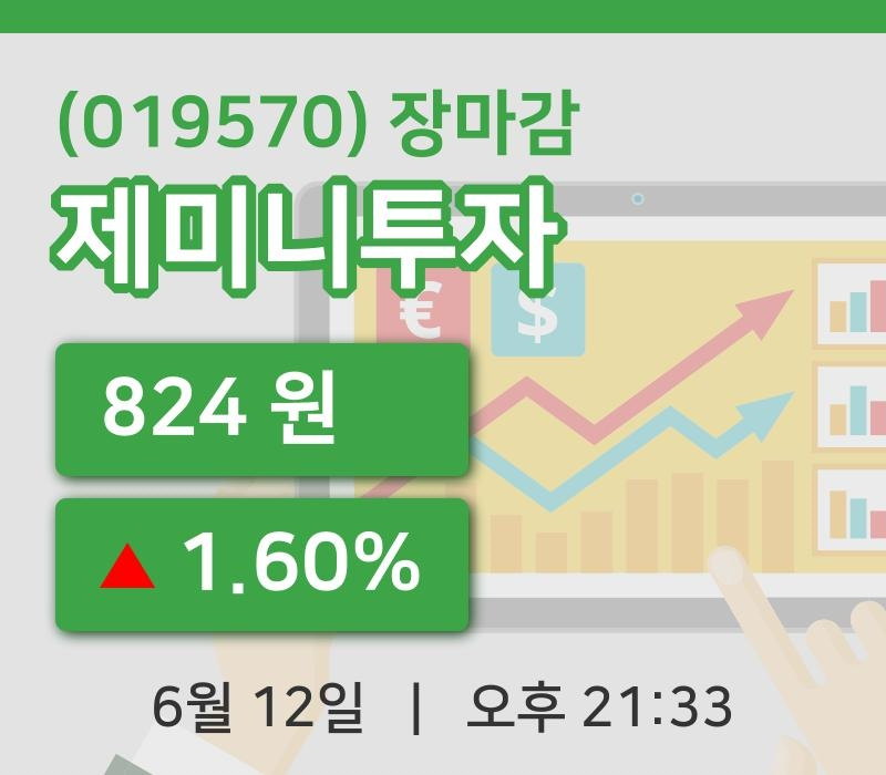 국내증시마감제미니투자 12일 824원 장종료