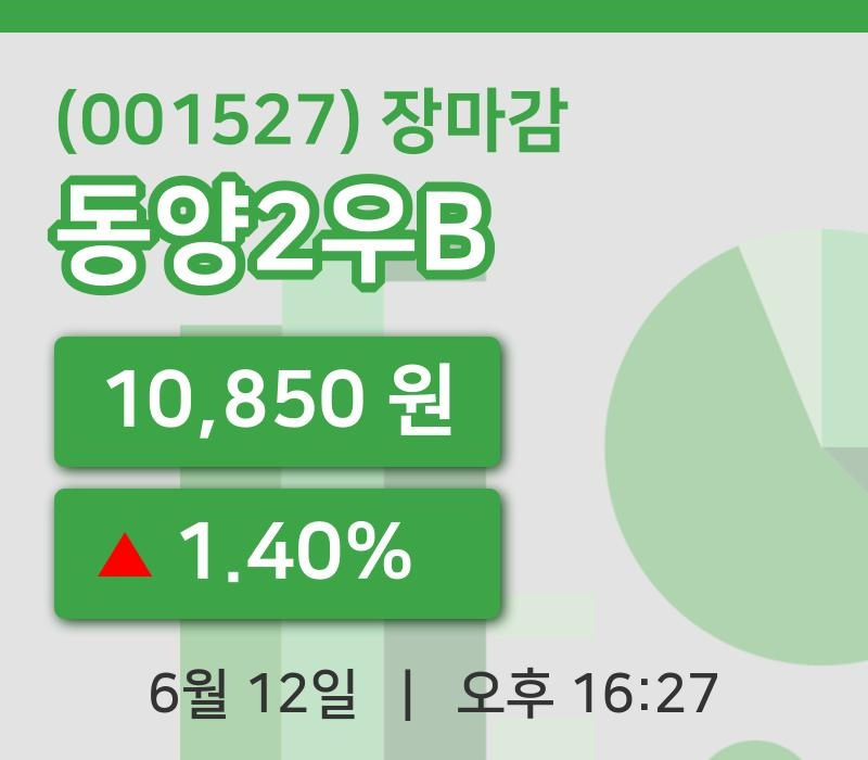 국내주식마감동양2우B 12일 10,850원 마감