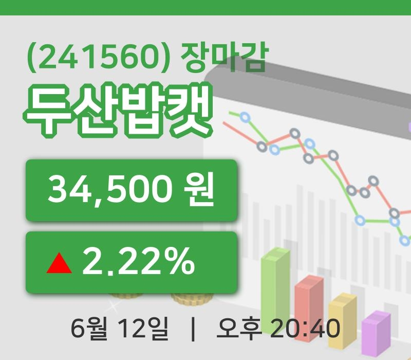 국내증시마감두산밥캣 12일 34,500원 장종료주식차트통계 및 분석