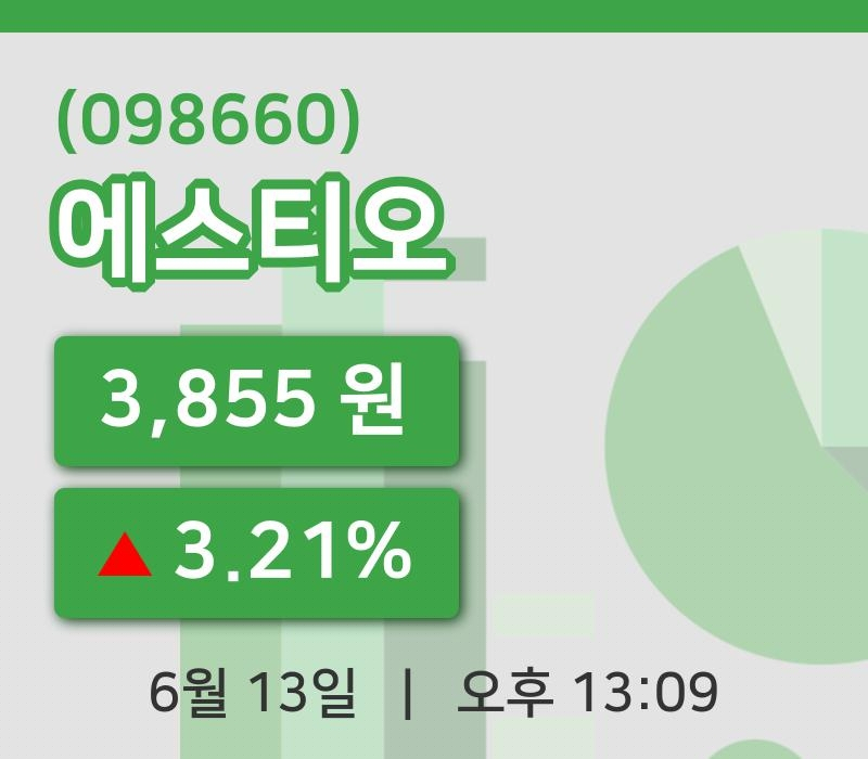 [에스티오주가] 13일 13시 09분 현재 3,855원