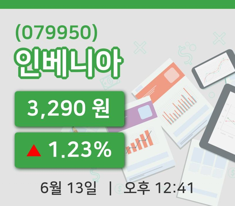 [인베니아주가] 12시 41분 현재 3,290원