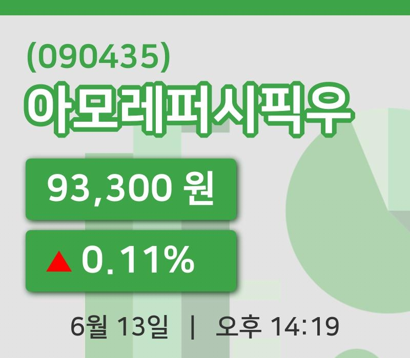 [아모레퍼시픽우주가] 13일 이시각 현재  93,300원