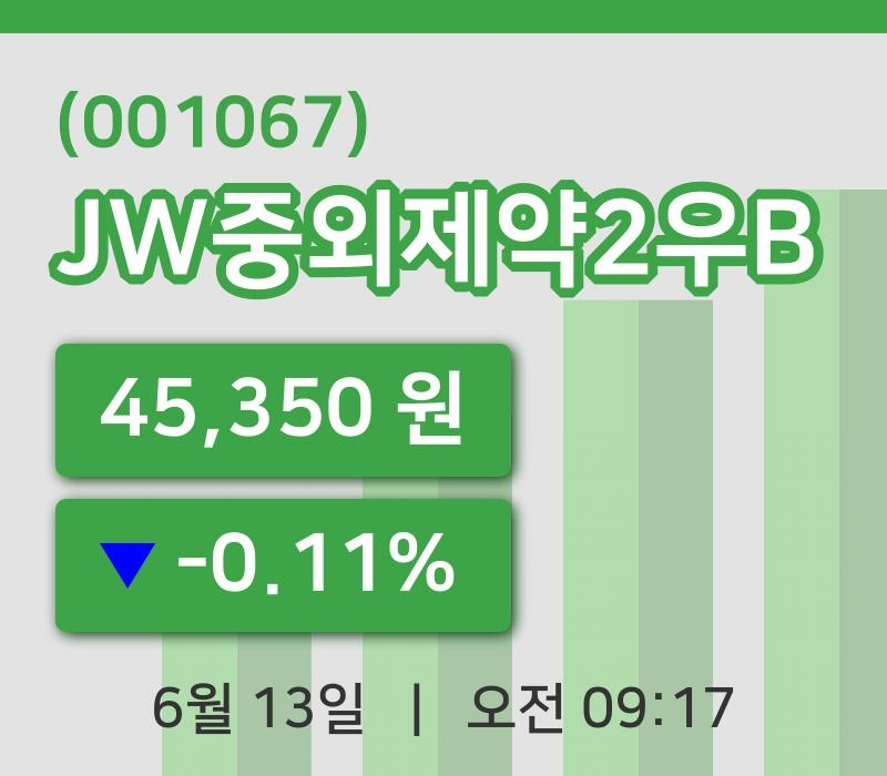 [JW중외제약2우B주가] 9시 17분 현재 45,350원