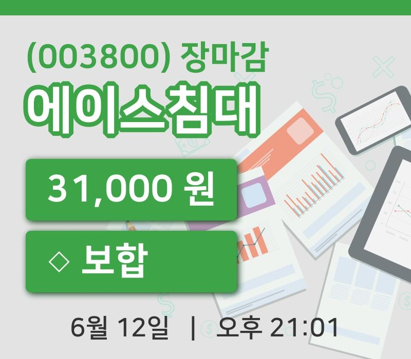 주식마감에이스침대 12일 31,000원 장종료