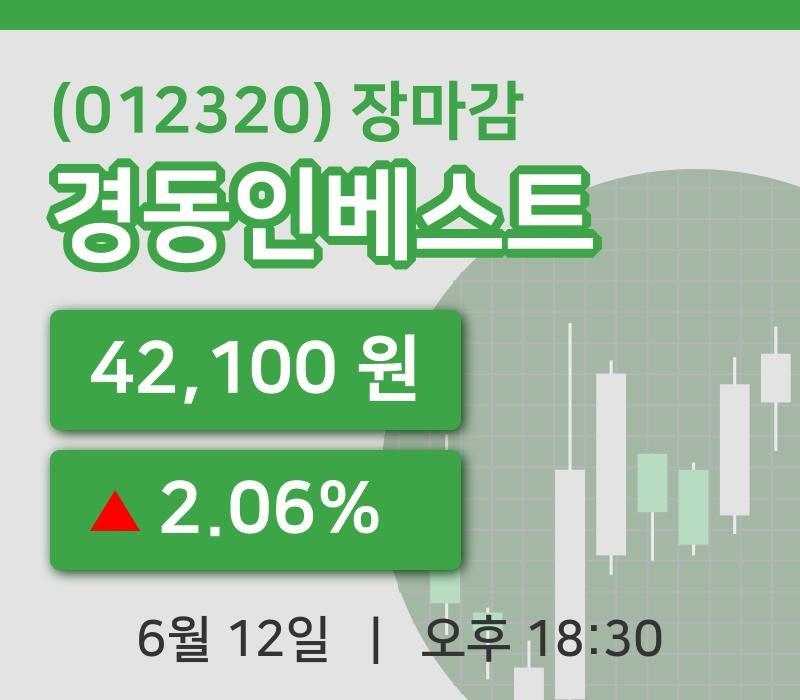 마감증시보고경동인베스트 12일 42,100원 마감