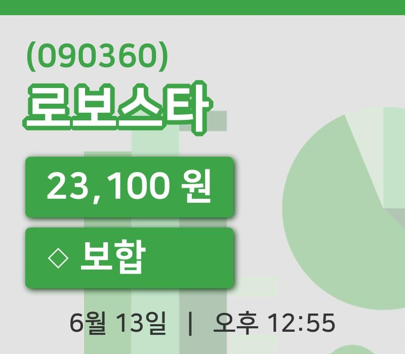 [로보스타주가] 13일 이시각 현재  23,100원