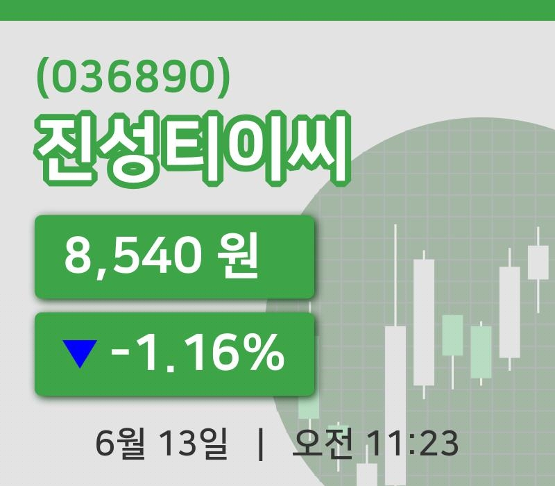 [진성티이씨주가] 13일 이시각 현재  8,540원