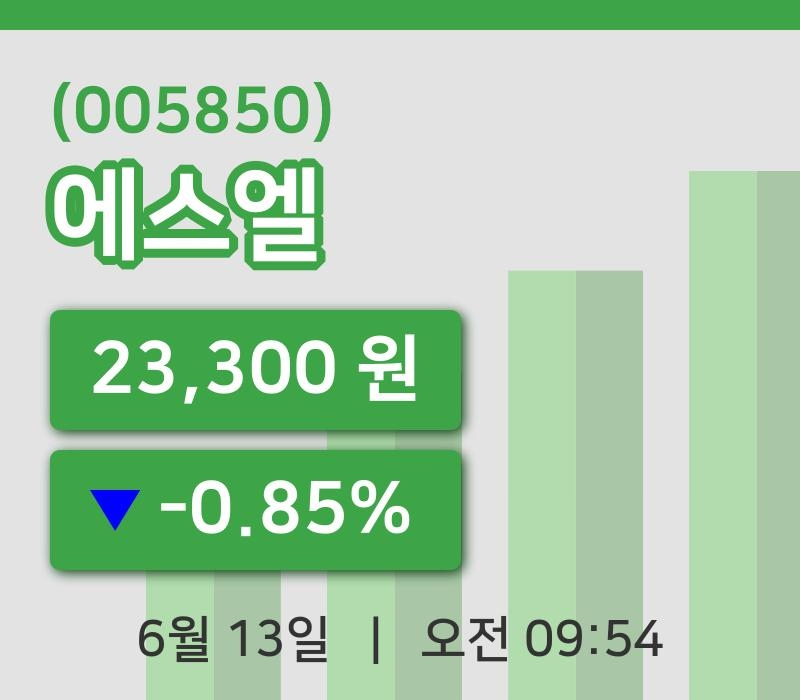 [에스엘주가] 13일 9시 54분 현재 23,300원