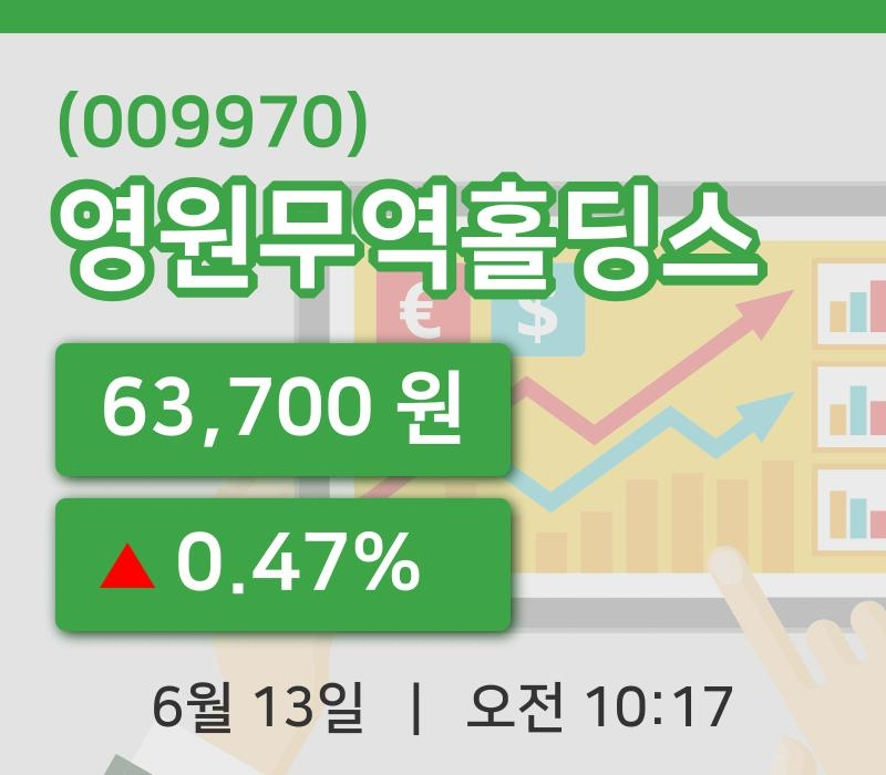 [영원무역홀딩스주가] 13일 이시각 현재  63,700원