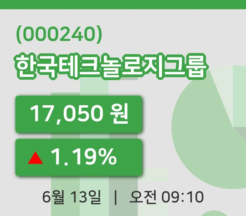 [한국테크놀로지그룹주가] 9시 10분 현재 17,050원