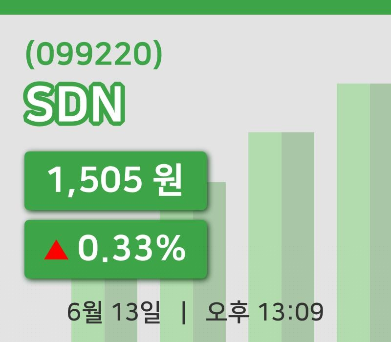 [SDN주가] 13일 이시각 현재  1,505원