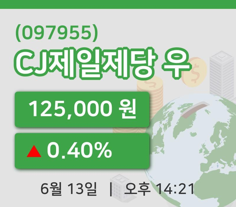 [CJ제일제당 우주가] 14시 21분 현재 125,000원