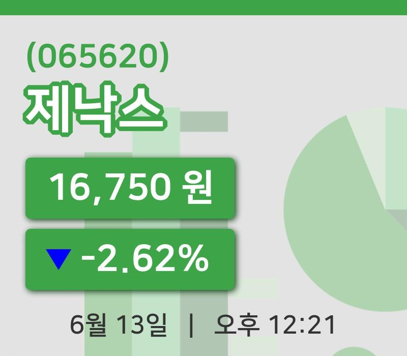 [제낙스주가] 13일 12시 21분 현재 16,750원