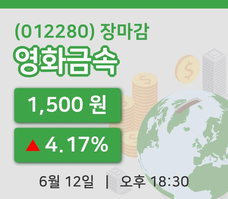 코스피정리영화금속 12일 1,500원 장종료...